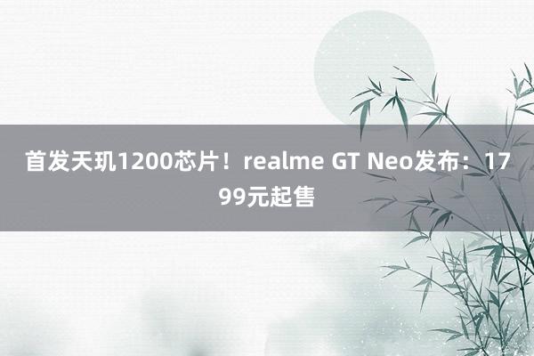 首发天玑1200芯片！realme GT Neo发布：1799元起售